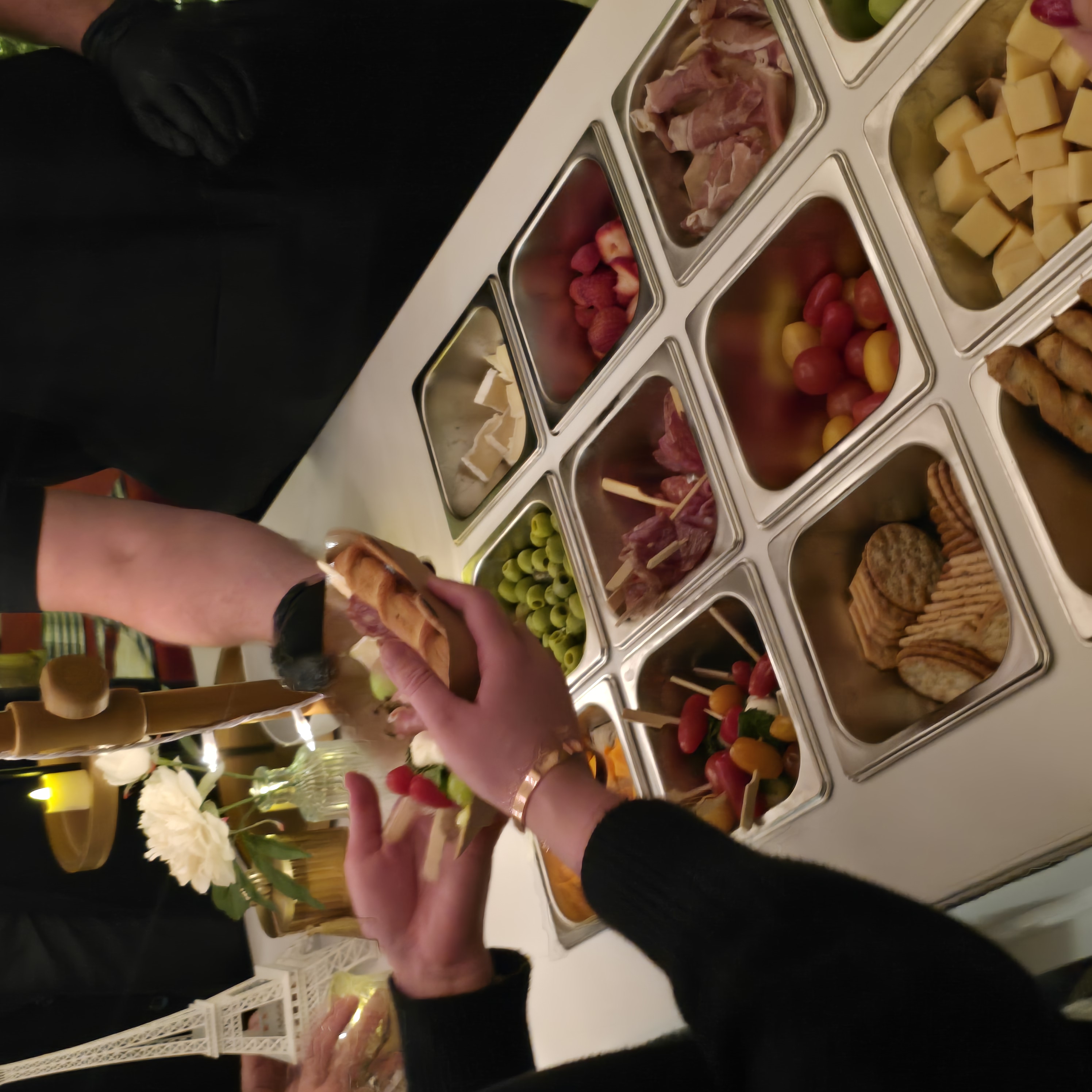 Elegant outdoor event with Simple Fare charcuterie cart